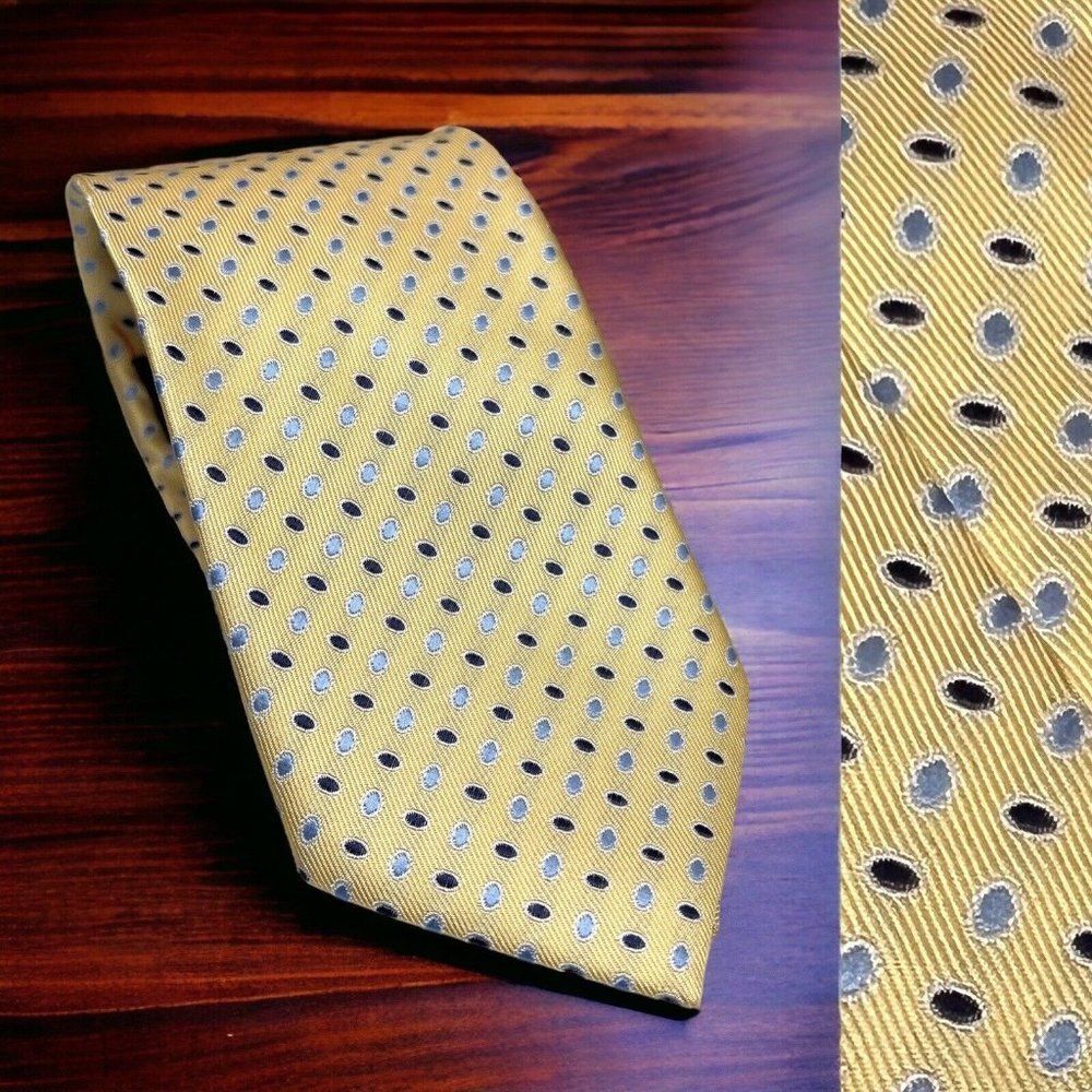 Clericci Spring Colors Striped Neck Tie Blue Yellow Colorful‎ Polyester Bright